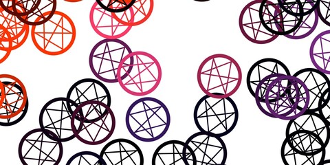Obraz premium Light Pink, Yellow vector background with occult symbols.