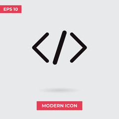 Coding vector icon, simple sign for web site and mobile app.