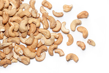 Roasted cashew nuts, texture and background.