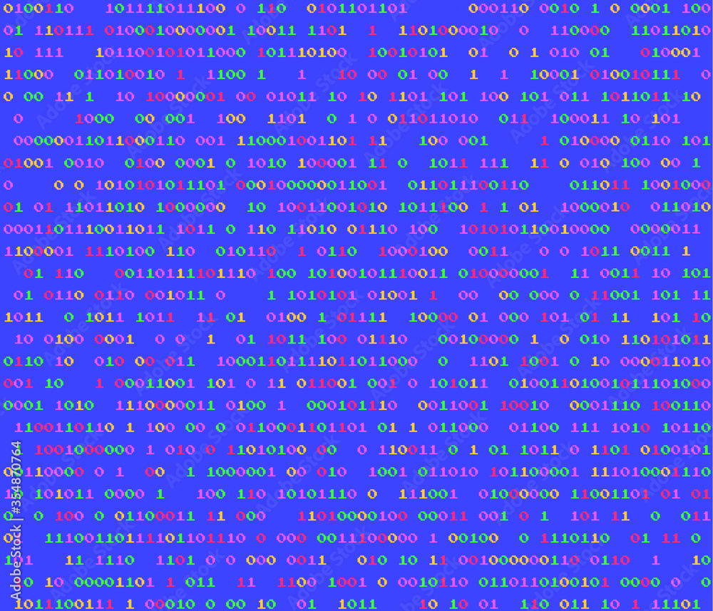 Aufkleber Vaporwave and retrowave background with binary code in pastel colors. Retro 80's style.
