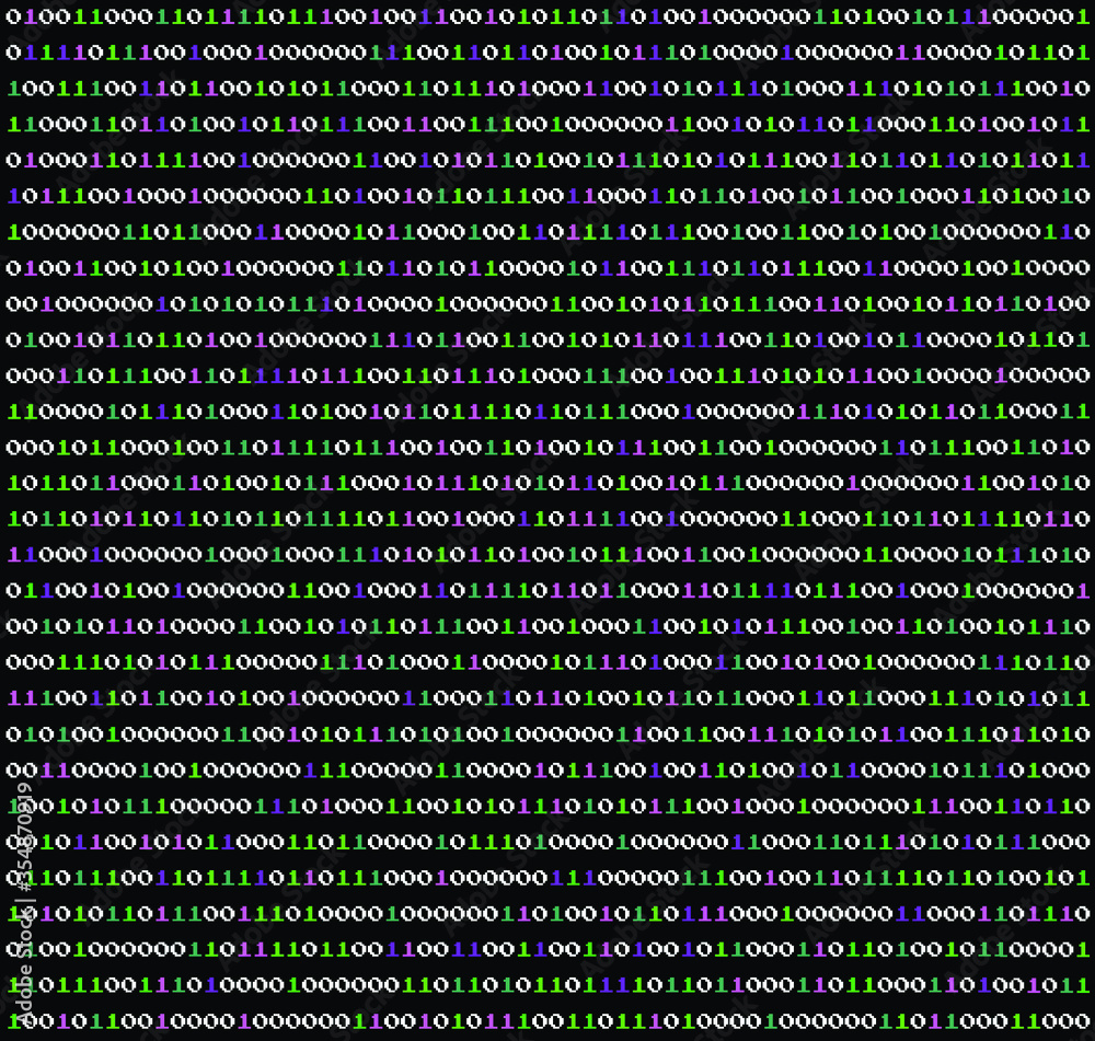 Poster Abstract futuristic background with binary code, cyberspace matrix with digits.