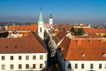 Fototapeta na wymiar Zagreb historic city center view