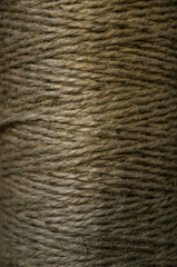 Brown texture and background of a skein of old twine
