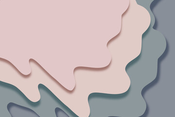 3d render stacking wavy shapes with copy space