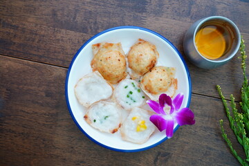 Thai dessert (Khanom Krok) has a fragrant, soft and sweet flavor.