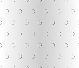 Seamless vector neumorphism pattern. Volumetric circles on gray gradient background. Regular dots image. Monochrome illustration for web sites, stories network social media, wallpaper, wrapping paper