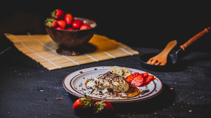 Banana Pancake with Strawberry