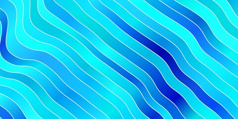 Light BLUE vector template with curves. Colorful illustration in circular style with lines. Smart design for your promotions.