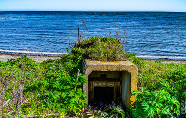 Japanese reinforced concrete pillbox. Defense Coastline. South Sakhalin. The Age of Karafuto. 1905-1945