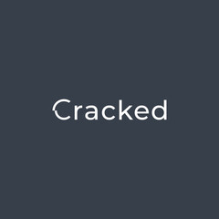 wordmark logo design with the impression of a crack in the letter C