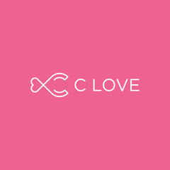 Love design logo with the letter C