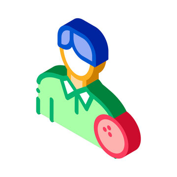 Man Bowling Gamer Icon Vector. Isometric Man Bowling Gamer isometric sign. color isolated symbol illustration