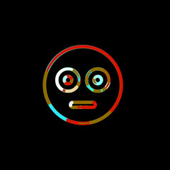 Symbol flushed from multi-colored circles and stripes. Red, brown, blue, white