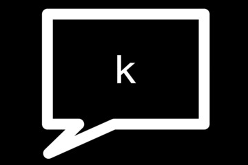 Lowercase letter k vector image