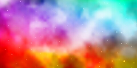 Obraz premium Light Multicolor vector background with colorful stars. Shining colorful illustration with small and big stars. Theme for cell phones.