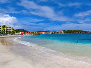 Scenery from Saint Martin's Beach in Caribbean