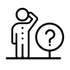Businessman with question mark in his thinking. Business concept
