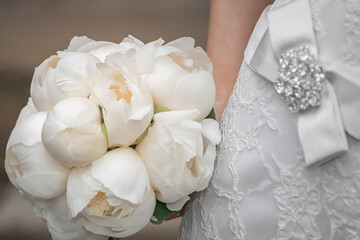 bridal bouquet bouquet of white peonies