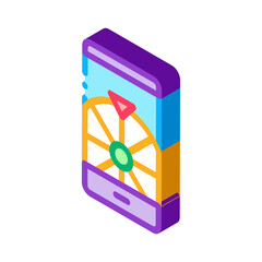 Phone Roulette Icon Vector. Isometric Phone Roulette sign. color isolated symbol illustration