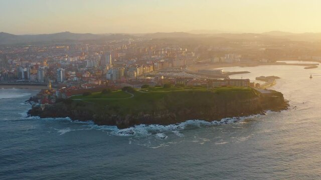 Gijon Xixon city in Asturias Spain