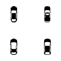 Vehicles with Top View Glyph Icons