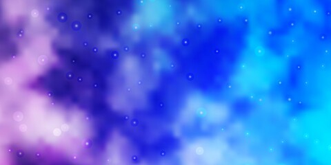 Obraz premium Light Pink, Blue vector background with colorful stars. Colorful illustration with abstract gradient stars. Theme for cell phones.