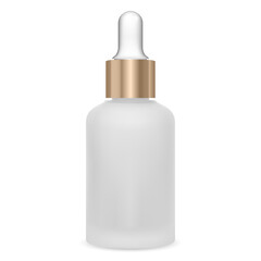 Serum dropper bottle. Cosmetic oil vial mockup. Medical collagen container blank