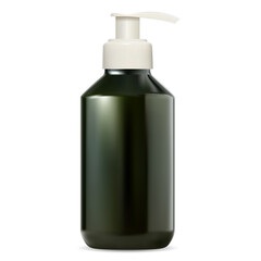 Pump bottle. Cosmetic soap packaging template. Realistic vector container illustration