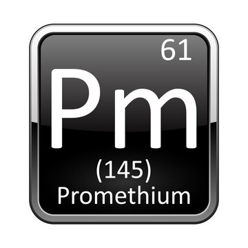 The periodic table element Promethium. Vector illustration