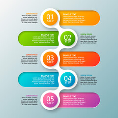 Naklejka premium Abstract 3D Paper Infographics. Business template .Vector illustration