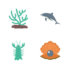 Underwater Creature Flat Icons 