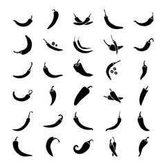 Chili Pepper Glyph Icons 