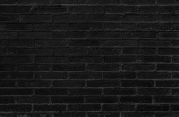 Old black bricks wall with brick textured vintage retro style for seamless background and texture.
