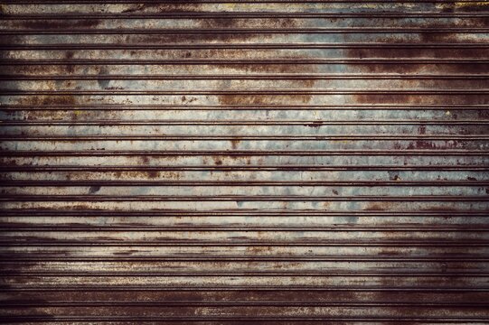 Old weathered and rusty steel door for steel metal backgroud and texture.