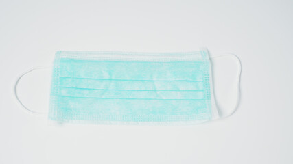 Fototapeta premium Disposable Ear- loop face mask on white background.