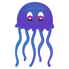 Cute cartoon jellyfish vector illustration