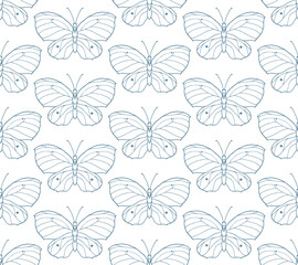 butterflies seamless vector pattern