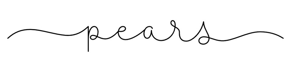 PEARS black vector monoline calligraphy banner with swashes