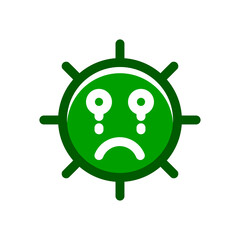 corona virus emoji, covid19 icon vector, bad face virus