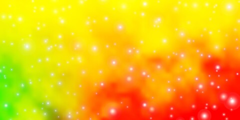 Light Red, Yellow vector background with colorful stars. Blur decorative design in simple style with stars. Theme for cell phones.