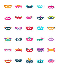 Face Mask Flat Vector Icons