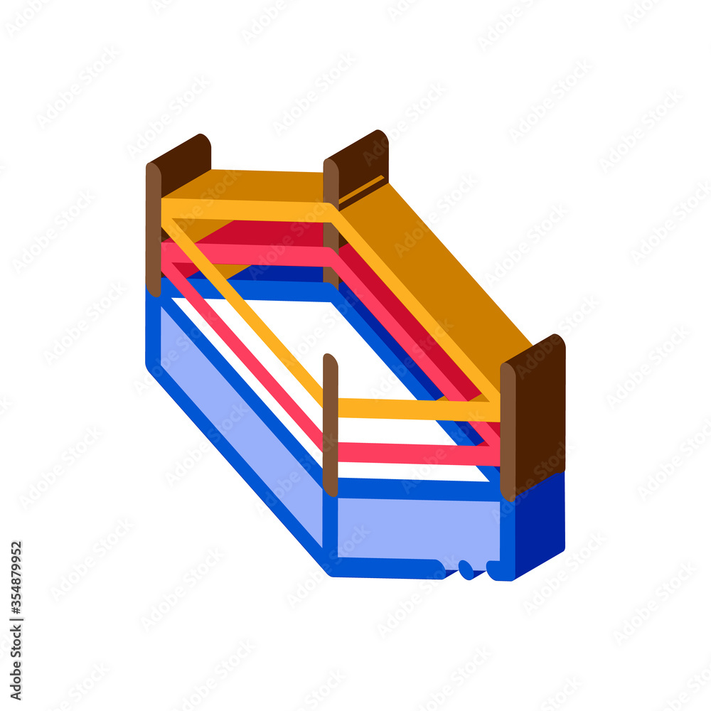 Sticker boxing ring top view icon vector. isometric boxing ring top view sign. color isolated symbol illustr