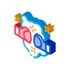 Fist Punch Fight Icon Vector. Isometric Fist Punch Fight sign. color isolated symbol illustration