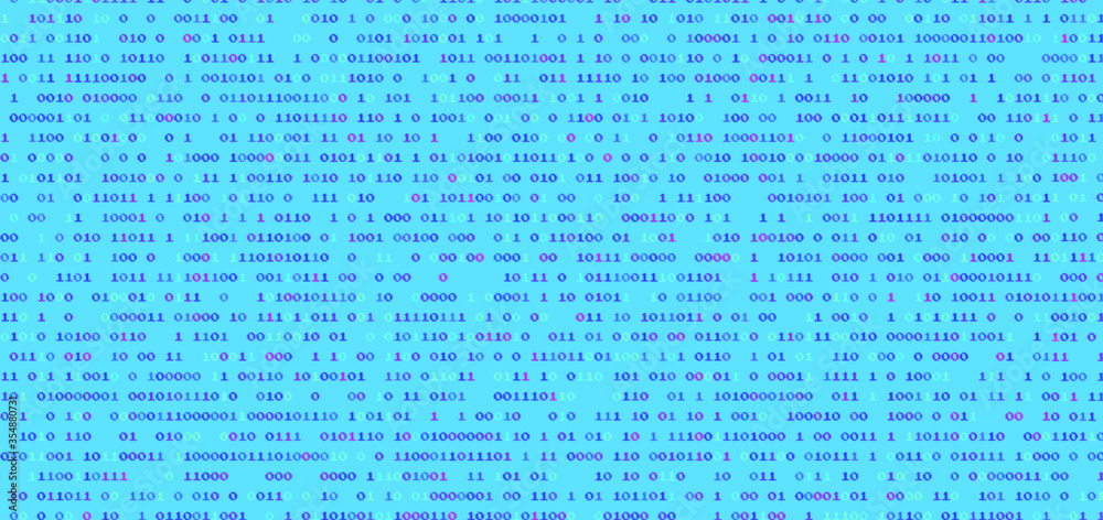 Aufkleber Vaporwave and retrowave background with binary code in pastel colors. Retro 80's style.