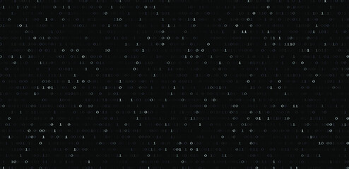 Abstract futuristic background with binary code, cyberspace matrix with digits.