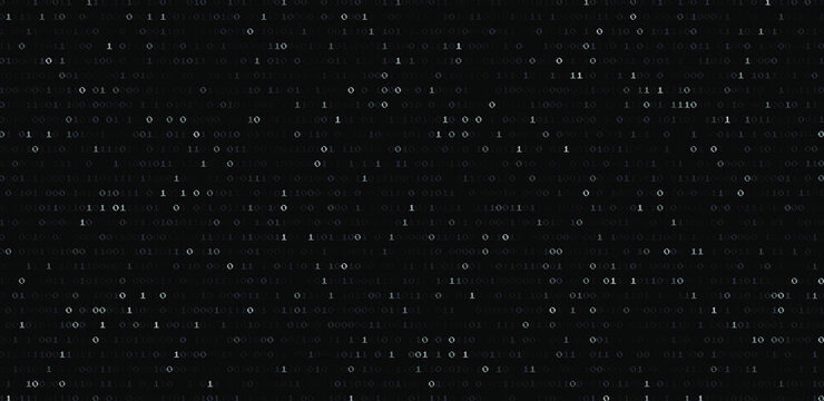 Abstract futuristic background with binary code, cyberspace matrix with digits.