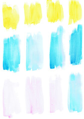Abstract color set watercolor shape. On white background. Watercolor background.