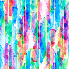 Seamless hand painted background with stripes.Trendy Blue,pink and Turquoise watercolor stripe pattern.Abstract creative background paper texture.Hand draw stripes watercolor.Abstract wave,cloud,sky