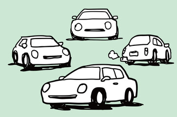 Car illustration doodle sketch drawing, vector