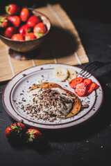 Banana Pancake with Strawberry